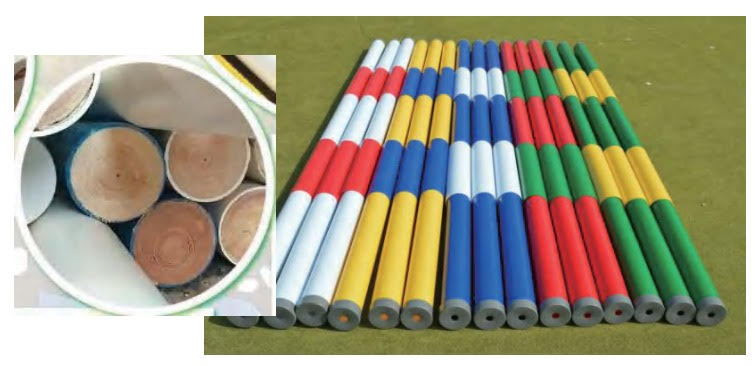 Jump poles with wood inside