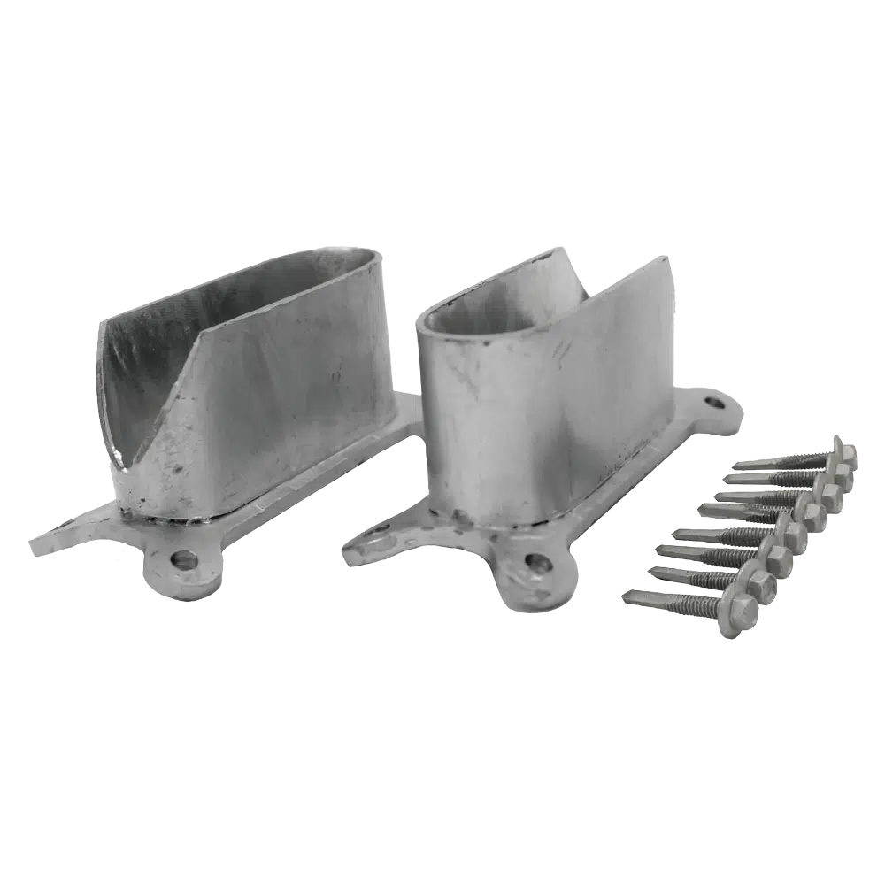 Cattle Rail End Bracket Kit Round 115mm x 42mm (PAIR)