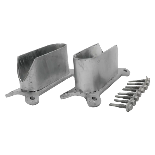 Cattle Rail End Bracket Kit Round 115mm x 42mm (PAIR)